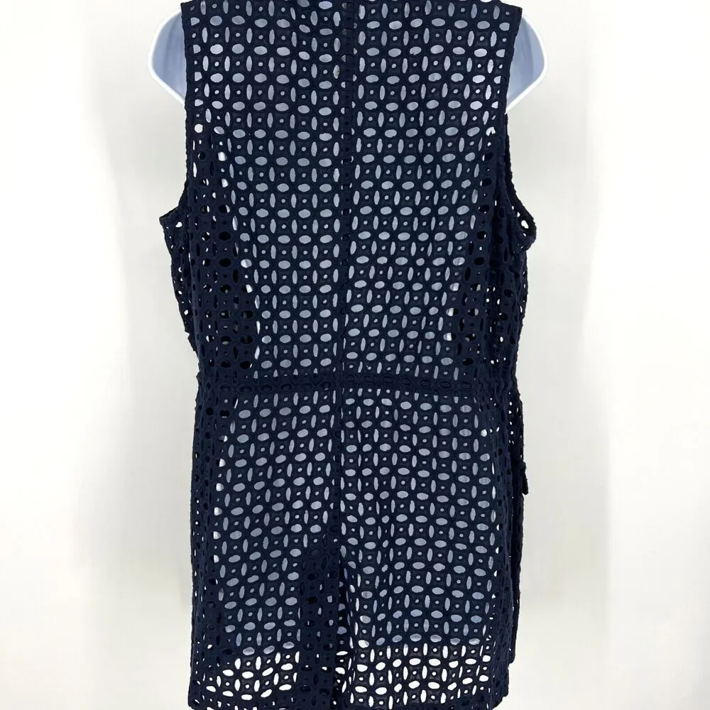 Chico's Navy Eyelet Swim Cover-Up Chico's Size 1 M (8)